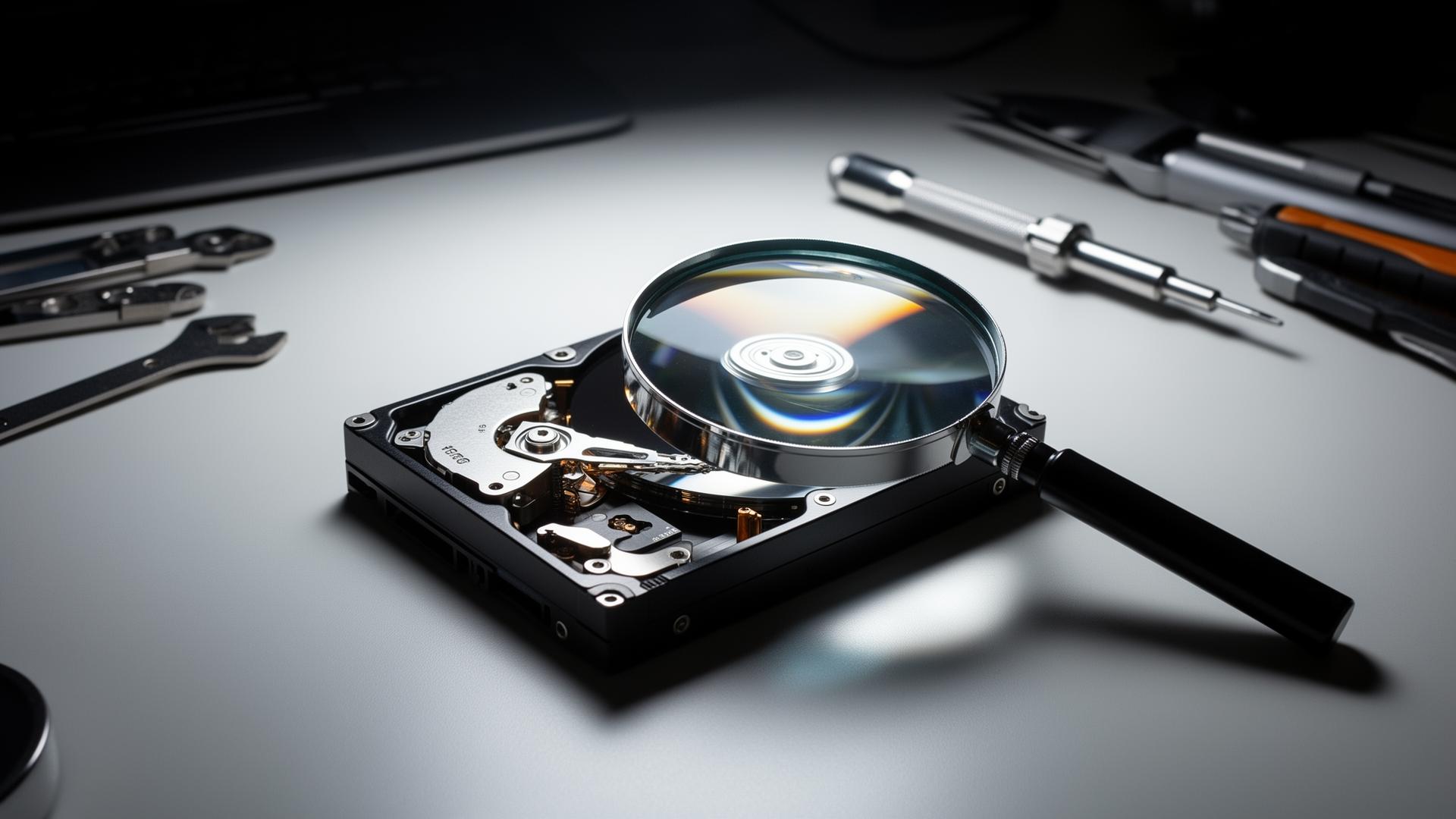 Hard drive being examined for professional data recovery service in Alexandria, Northern Virginia