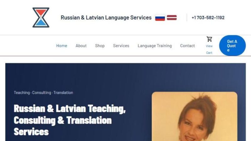 Russian & Latvian Language Services website homepage