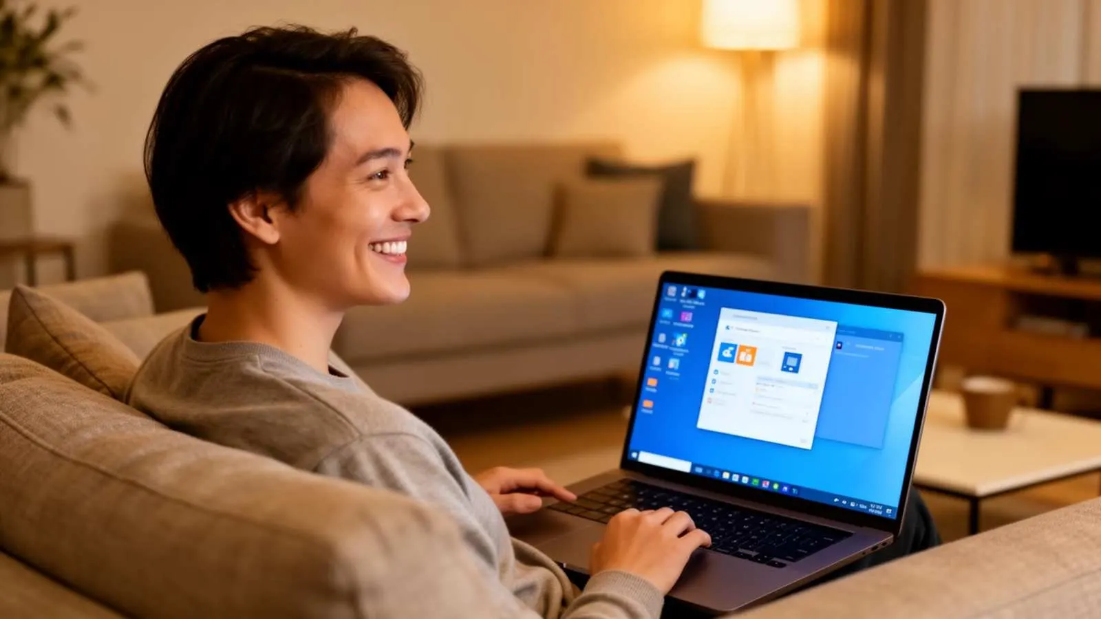 Customer receiving secure remote tech support from Mount Vernon Computers in Alexandria, Northern Virginia