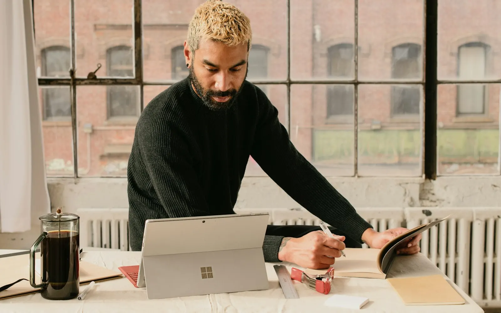Microsoft Surface laptop in use — serviced by Mount Vernon Computers