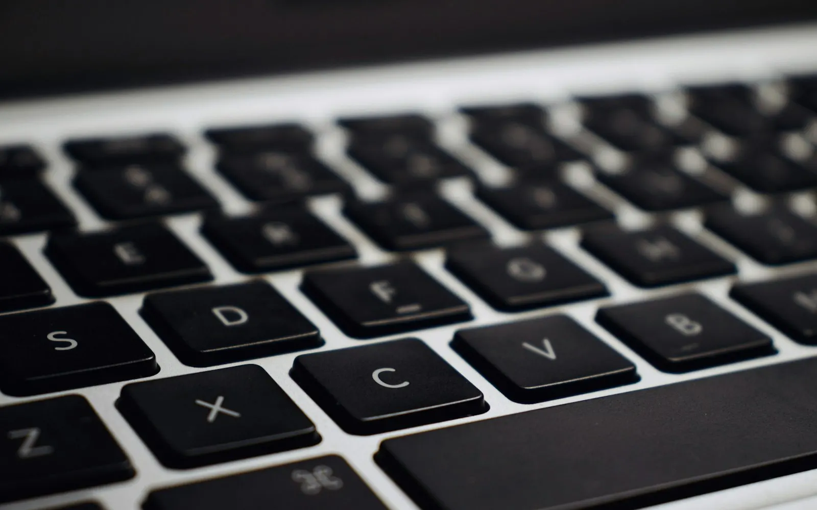 Close-up of a laptop keyboard