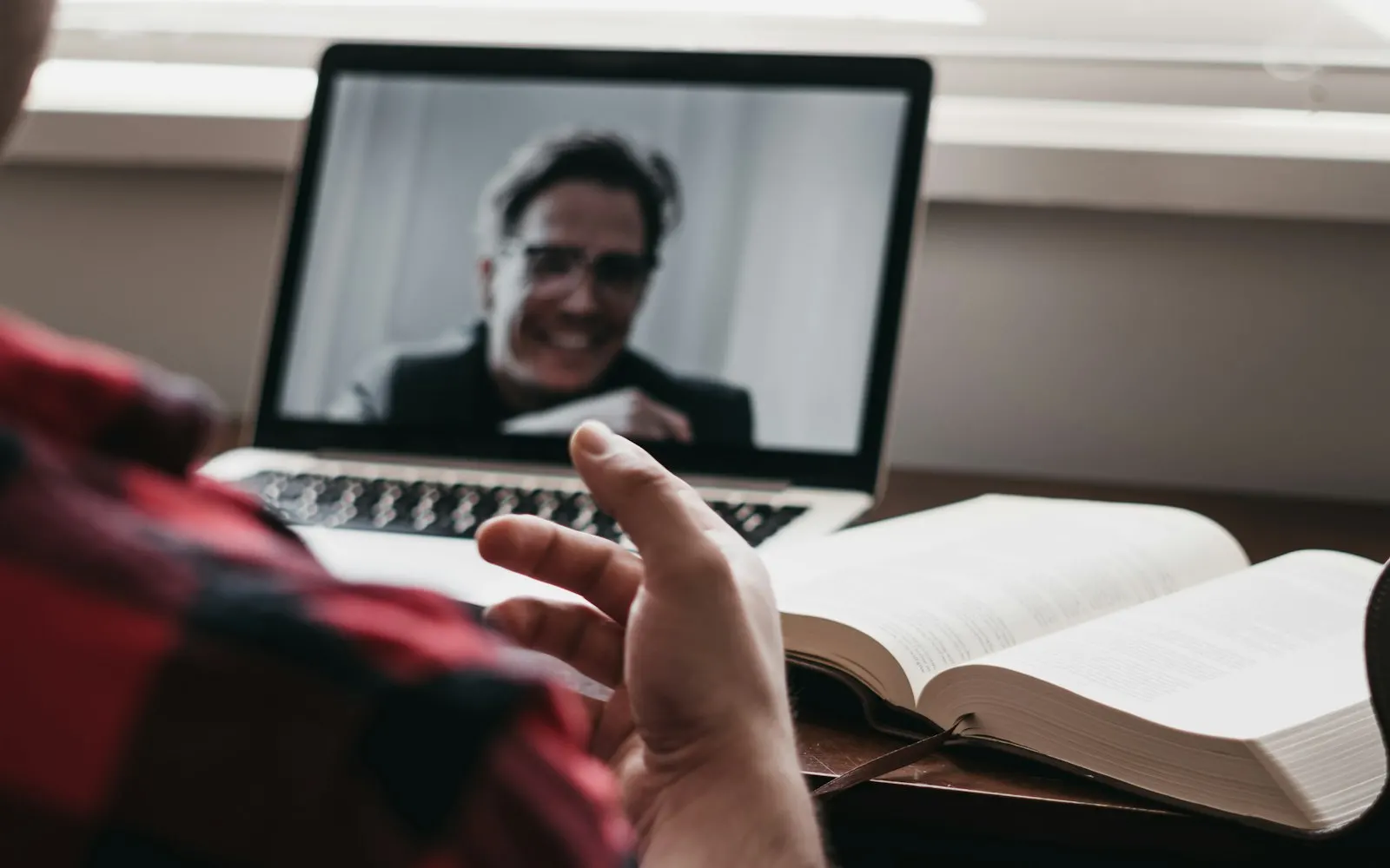 Live video call on a laptop for remote tech support
