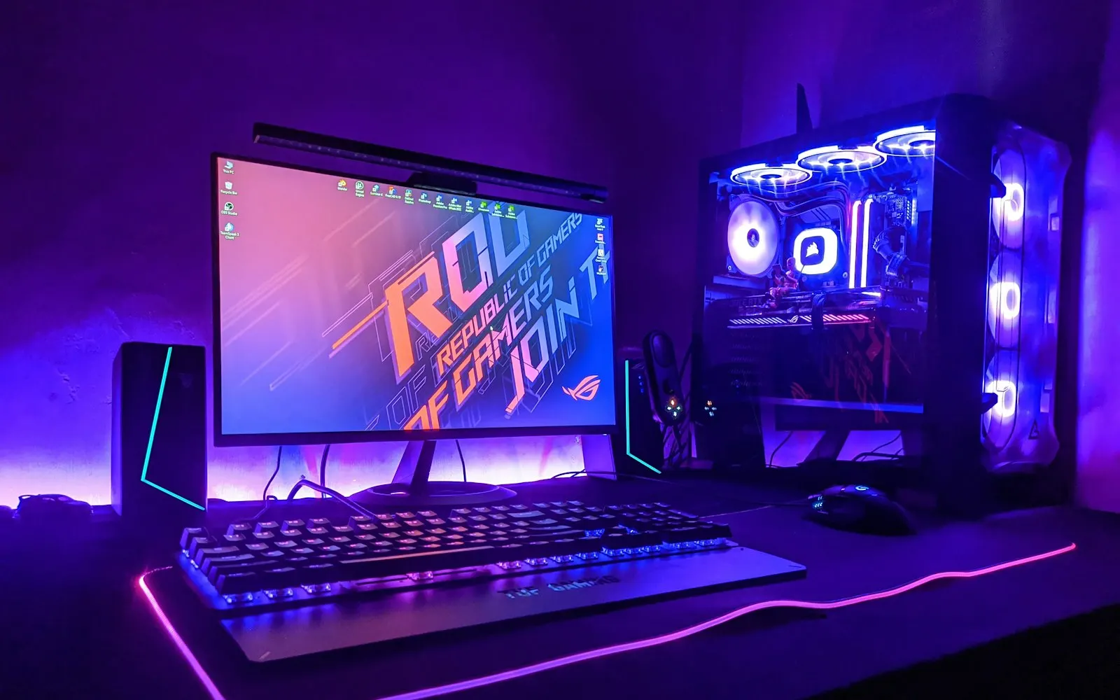 Custom-built desktop computer workstation